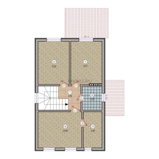 Планировка: Дом 115 м² в Краснодаре в КП Скандинавия, этаж 2