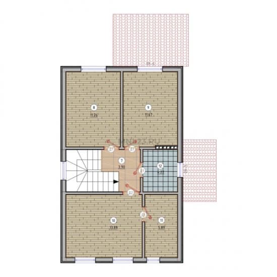 Планировка: Дом 125 м² в Краснодаре в КП Скандинавия, этаж 2