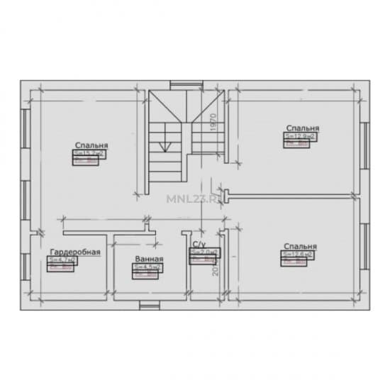 Планировка: Дом 125 (1) м² в Краснодаре в КП Скандинавия, этаж 2
