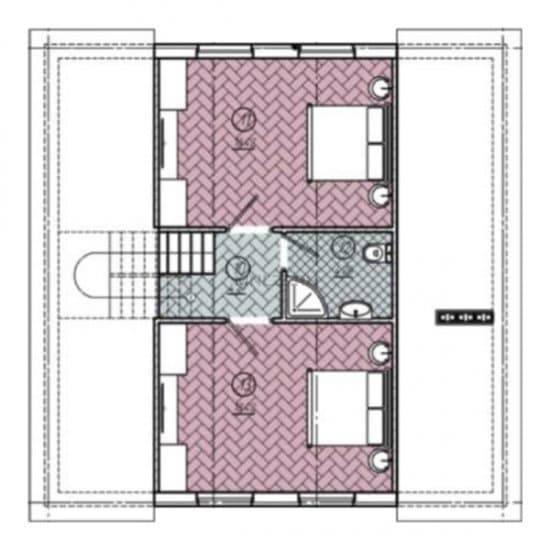 Планировка: Дом 140 м² в Краснодаре в КП Скандинавия, этаж 2