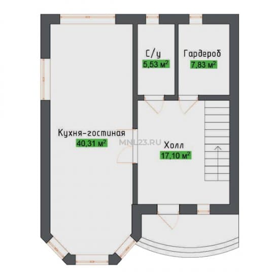 Планировка: Дом 140 м² в Краснодаре в КП Виктория Вилладж, этаж 1