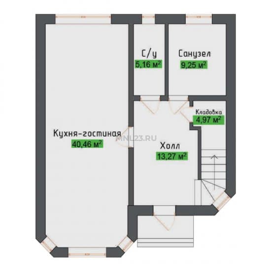 Планировка: Дом 144 м² в Краснодаре в КП Виктория Вилладж, этаж 1