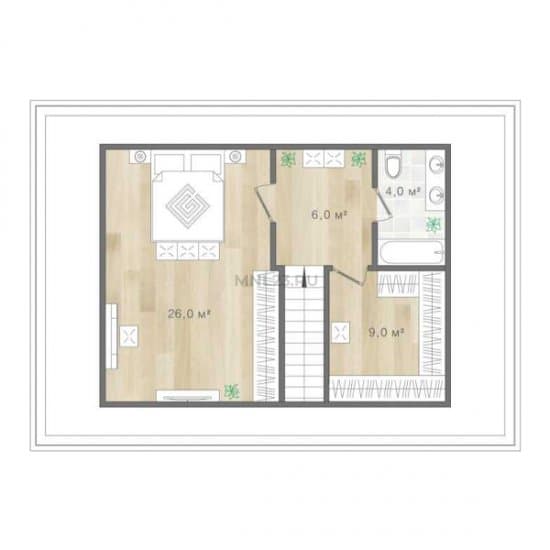 Планировка: Дом 120 м² в Краснодаре в КП Olimp, этаж 2
