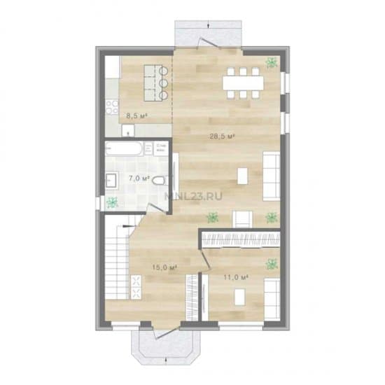 Планировка: Дом 130 м² в Краснодаре в КП Elite house, этаж 1