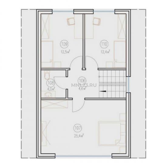 Планировка: Дом 145 м² в Краснодаре в КП Elite house, этаж 2