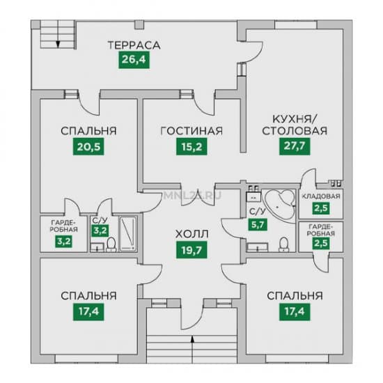 Планировка: Дом 162.9 м² в Краснодаре в КП Домино