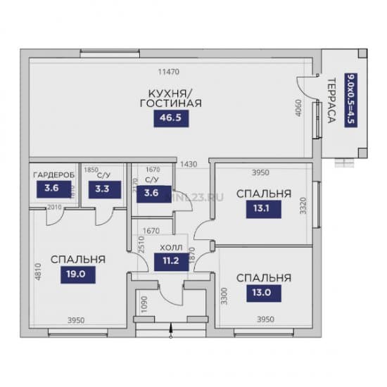 Планировка: Дом 117.8 м² в Краснодаре в КП Домино