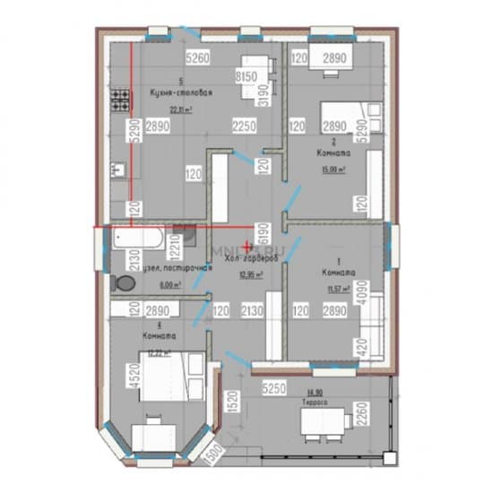 Планировка: Дом 85 м² в Краснодаре в КП Заречье