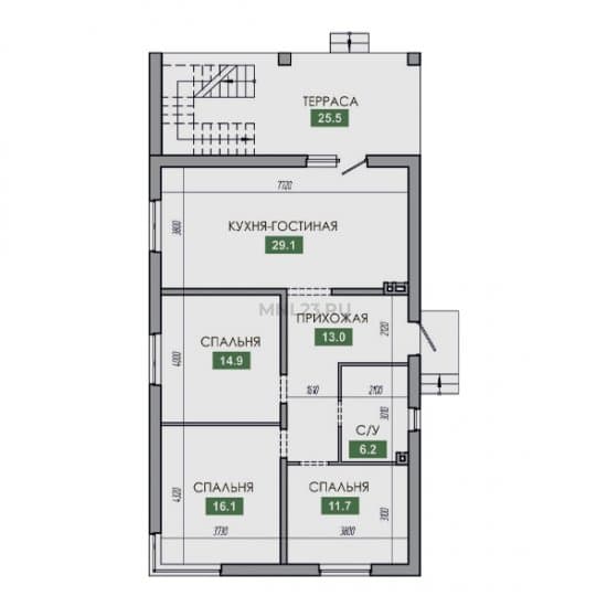 Планировка: Дом 116.5 м² в Краснодаре в КП Leto