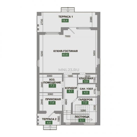 Планировка: Дом 205.9 м² в Краснодаре в КП Leto, этаж 1