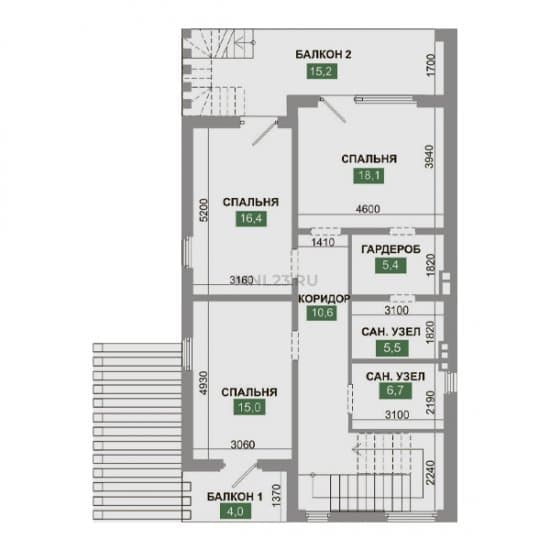 Планировка: Дом 205.9 м² в Краснодаре в КП Leto, этаж 2