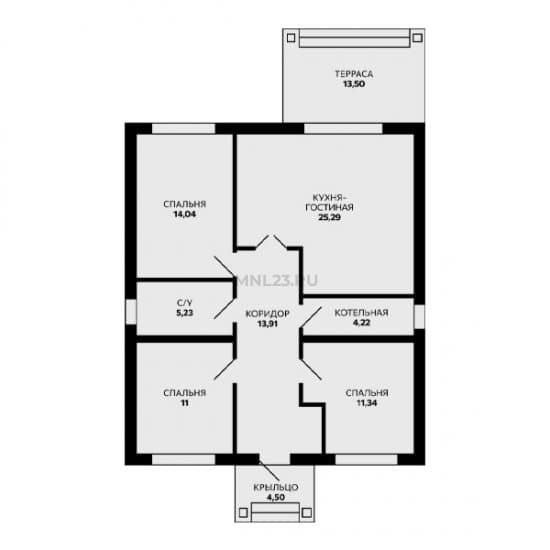 Планировка: Дом 120 м² в Краснодаре в КП Мельница