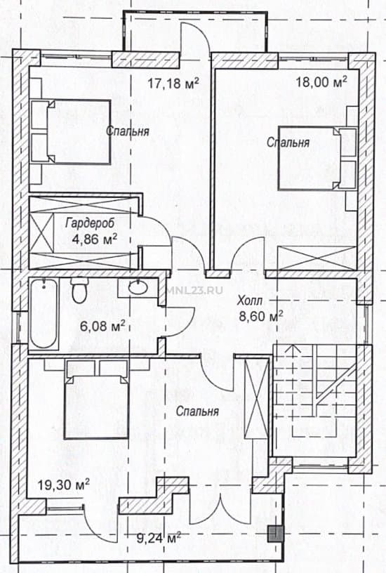 Планировка: Дом 150 м² в Краснодаре в КП Парковый, этаж 2