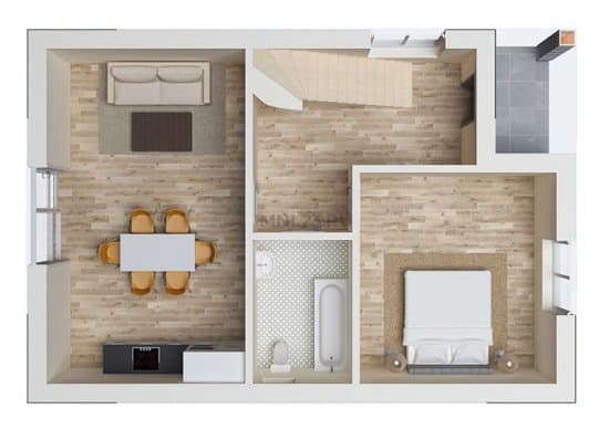 Планировка: Дом 140 м² в Краснодаре в КК Третьяковский, этаж 1