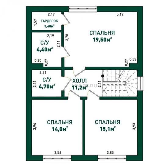 Планировка: Дом 153 м² в Краснодаре в КП Солнечный, этаж 2
