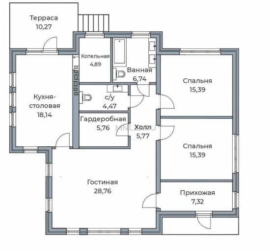 Планировка: Дом 123 м² в Краснодаре в КП Пенаты