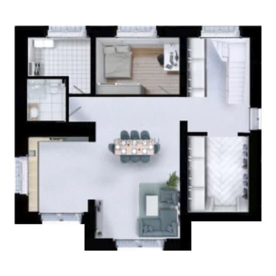Планировка: Дом 185 м² в Краснодаре в КП Тихий берег, этаж 1
