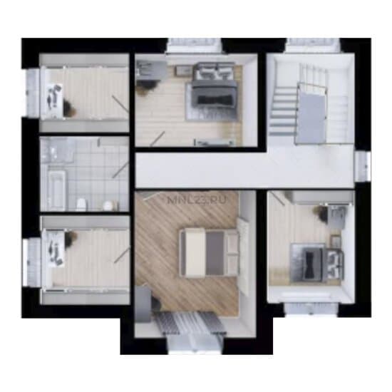 Планировка: Дом 185 м² в Краснодаре в КП Тихий берег, этаж 2