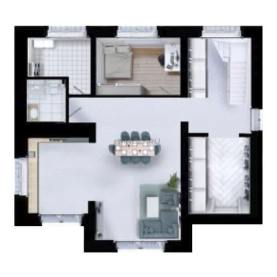 Планировка: Дом 185 м² в Краснодаре в КП Тихий берег (1), этаж 1