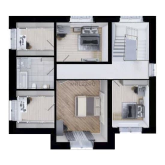 Планировка: Дом 185 м² в Краснодаре в КП Тихий берег (1), этаж 2