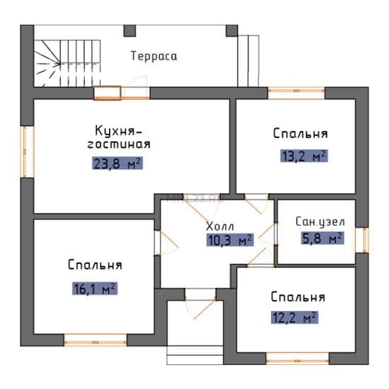 Планировка: Дом 95 м² в Краснодаре в КП Астра