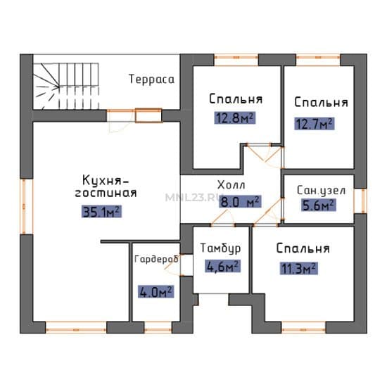 Планировка: Дом 103 м² в Краснодаре в КП Астра