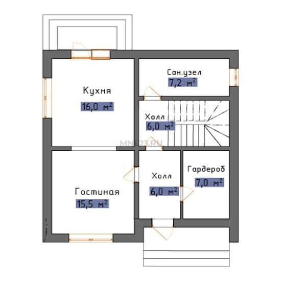 Планировка: Дом 127,5 м² в Краснодаре в КП Астра, этаж 1