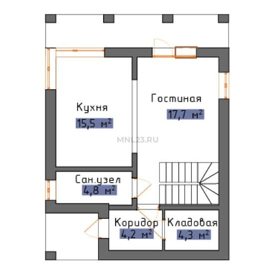 Планировка: Дом 132 м² в Краснодаре в КП Астра, этаж 1