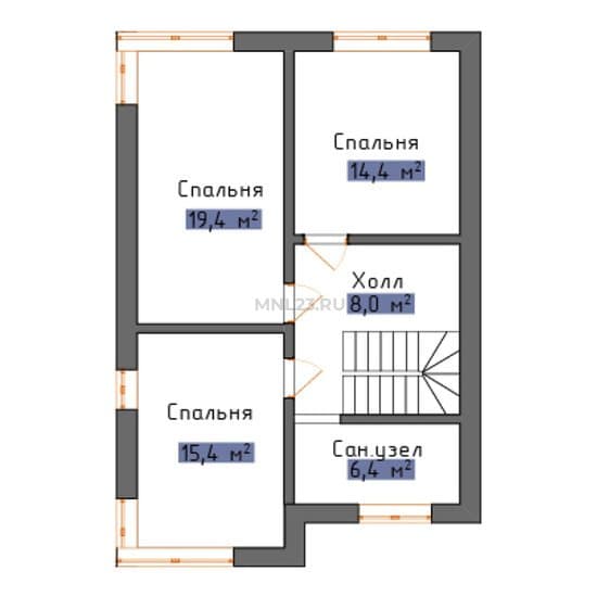 Планировка: Дом 132 м² в Краснодаре в КП Астра, этаж 2