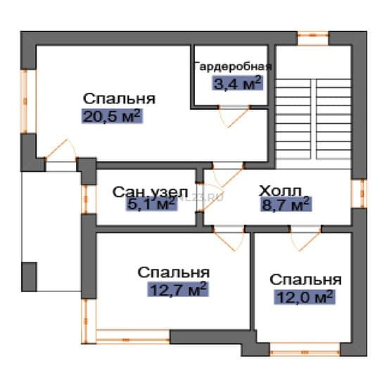 Планировка: Дом 162 м² в Краснодаре в КП Астра, этаж 2