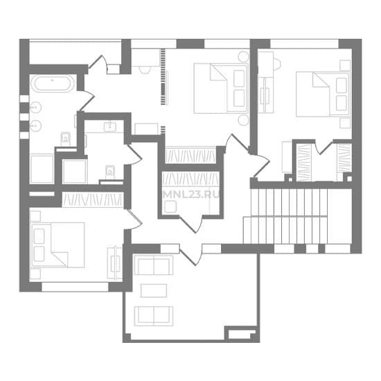 Планировка: Дом 175,5 м² в Краснодаре в КП Елизаветинский, этаж 2
