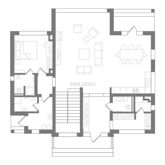 Планировка: Дом 216,7 м² в Краснодаре в КП Елизаветинский, этаж 1