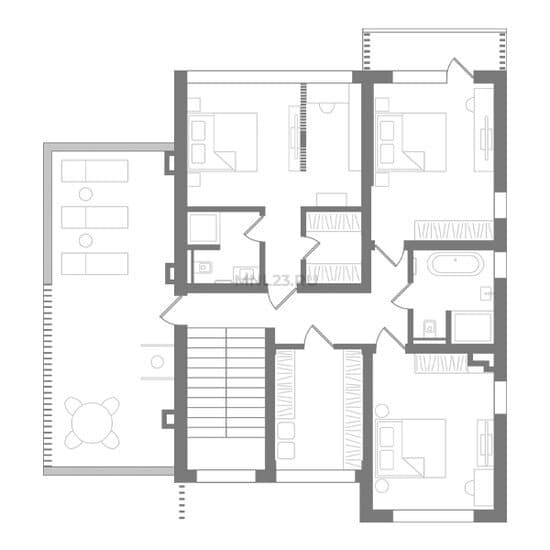 Планировка: Дом 216,7 м² в Краснодаре в КП Елизаветинский, этаж 2