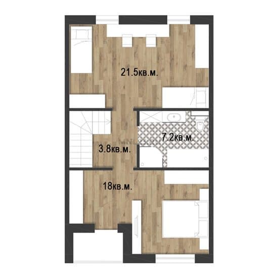 Планировка: Дом 104,4 м² в Краснодаре в КП Южный ветер, этаж 2