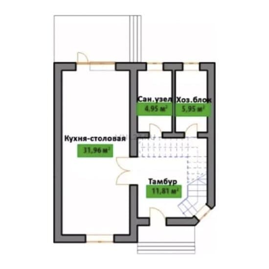 Планировка: Дом 120 м2 в Краснодаре в КП Лесное, этаж 1
