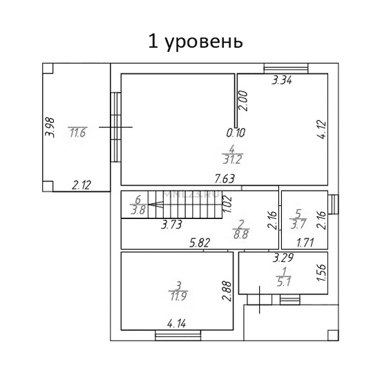 Планировка: Дом 137 м2 в Краснодаре в КП Южный квартал, этаж 1