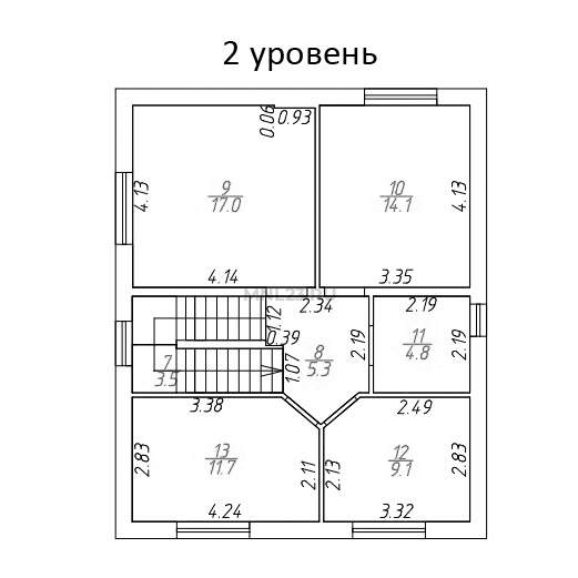 Планировка: Дом 137 м2 в Краснодаре в КП Южный квартал, этаж 2