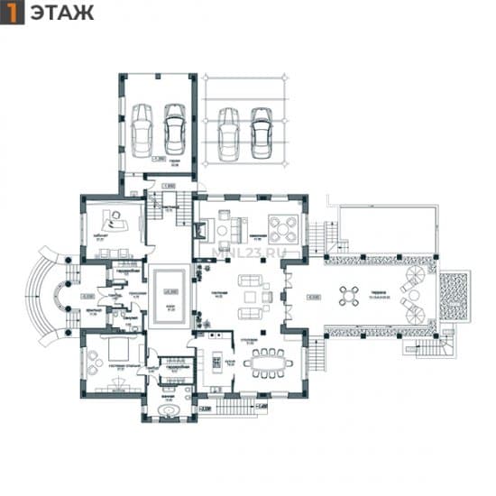 Планировка: Дом 1115.26 м² в Краснодаре в КП Немецкая Деревня, этаж 1
