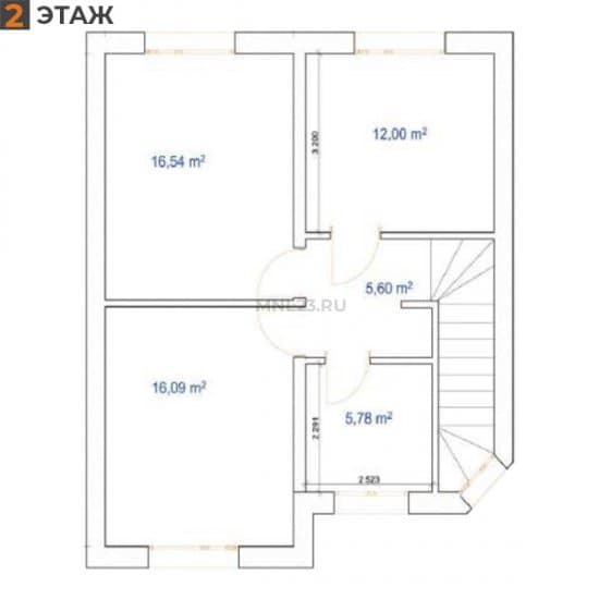 Планировка: Дом 119 м² в Краснодаре в КП Виктория Престиж, этаж 2
