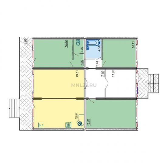 Планировка: Дом 120.08 м² в Краснодаре в КП Вишневый Сад