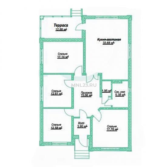 Планировка: Дом 120.68 м² в Краснодаре в КП Вилланова
