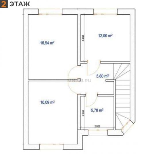Планировка: Дом 120 м² тип В в Краснодаре в КП Виктория Престиж, этаж 2