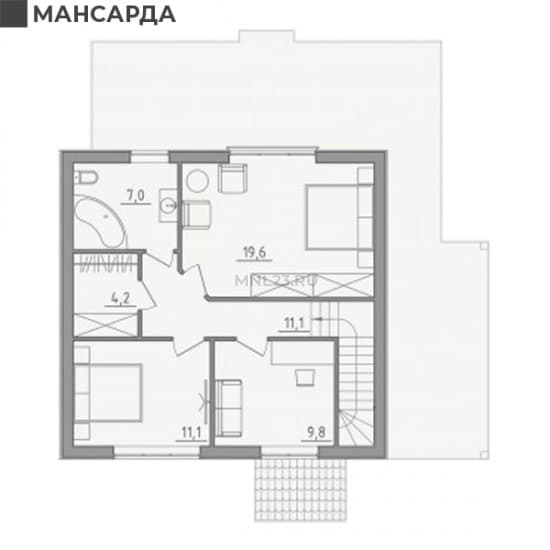 Планировка: Дом 138.2 м² в Краснодаре в КП Николино Парк, этаж 2