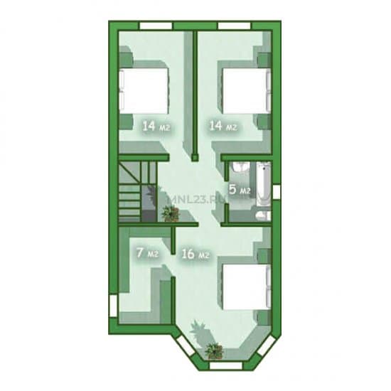 Планировка: Дом 126 (1) м² в Краснодаре в КП Изумрудный Город, этаж 2