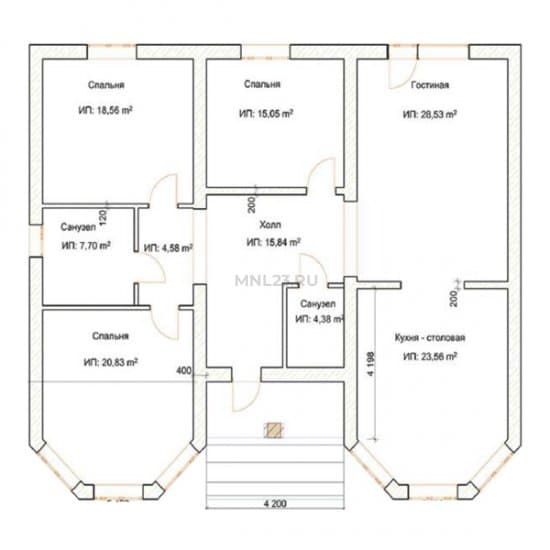 Планировка: Дом 140 м² в Краснодаре в КП Виктория Престиж