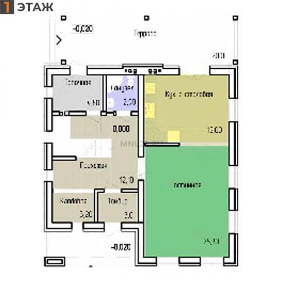 Планировка: Дом 156.40 м² в Краснодаре в КП Вишневый Сад, этаж 1
