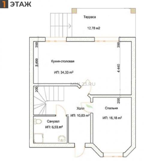 Планировка: Дом 160 м² тип А в Краснодаре в КП Виктория Престиж, этаж 1