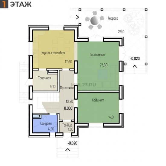 Планировка: Дом 165.94 м² в Краснодаре в КП Вишневый Сад, этаж 1