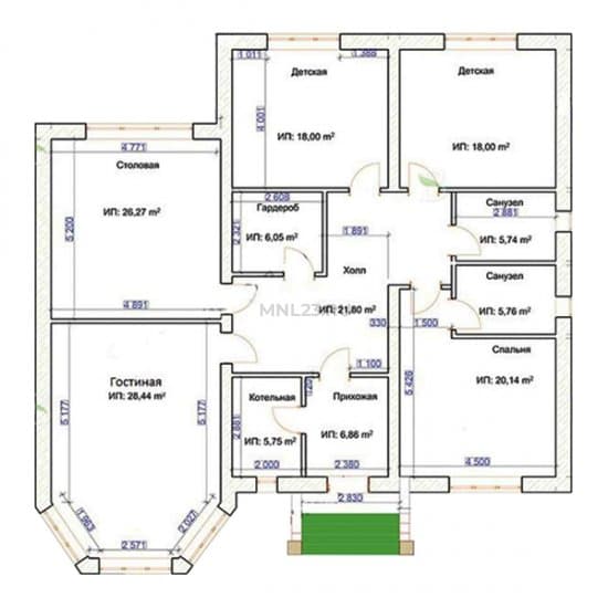 Планировка: Дом 165 м² тип А в Краснодаре в КП Виктория