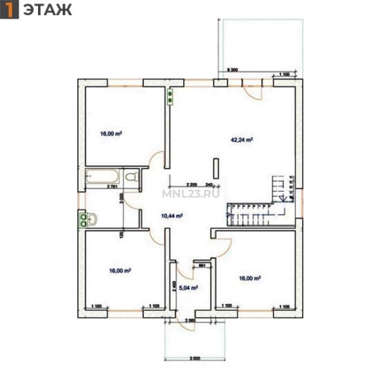 Планировка: Дом 165 м² тип Б в Краснодаре в КП Виктория, этаж 1